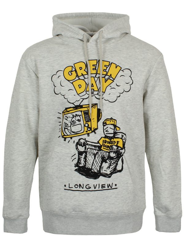 Green Day Longview Doodle Men’s White Hoodie