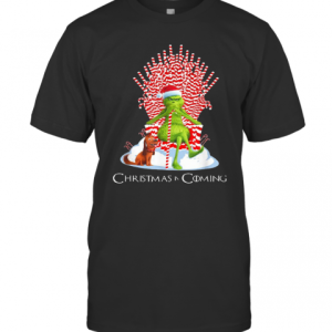 Grinch Is Coming Candy Cane Throne Funny Christmas Parody T-Shir