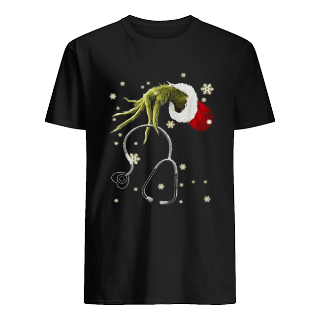 Grinch holding Headphone nurse shirt Grinch holding Headphone nurse shirt
