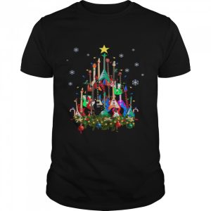 Guitars Tree Light Merry Christmas shirt