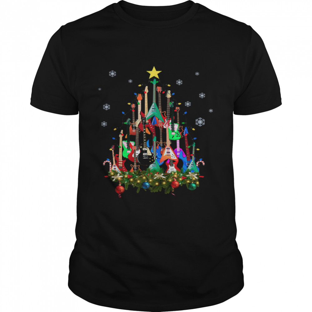Guitars Tree Light Merry Christmas shirt Guitars Tree Light Merry Christmas shirt