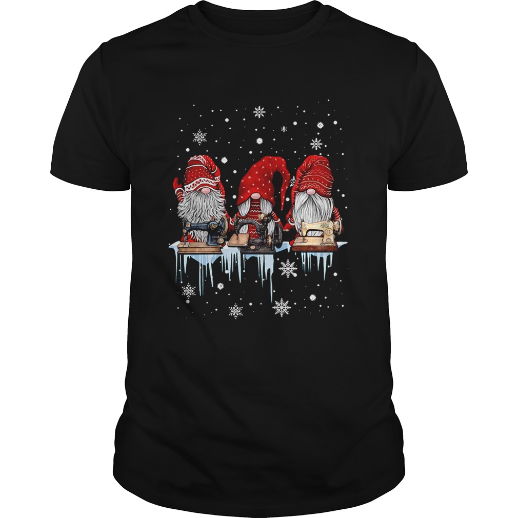 Hanging With Red Gnomies Sewing Machine Christmas shirt Hanging With Red Gnomies Sewing Machine Christmas shirt
