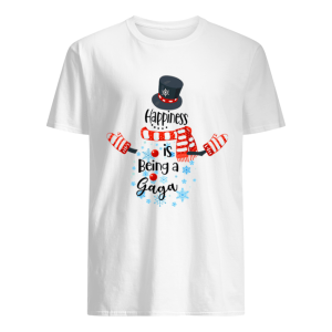 Happiness Is Being A Gaga Snowman Xmas Matching Family T-Shirt