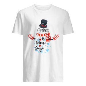 Happiness Is Being A Gigi Snowman Xmas Matching Family T-Shirt