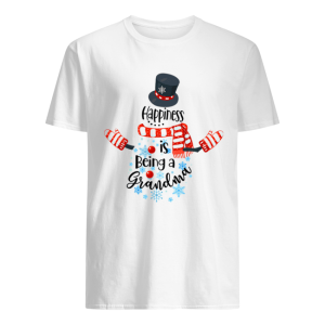 Happiness Is Being A Grandma Snowman Xmas Matching Family T-Shirt