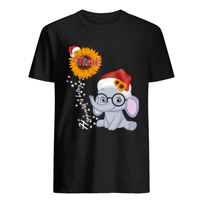 Happiness Is Being A Mimi Sunflower Elephant Christmas T-Shirt Happiness Is Being A Mimi Sunflower Elephant Christmas T-Shirt