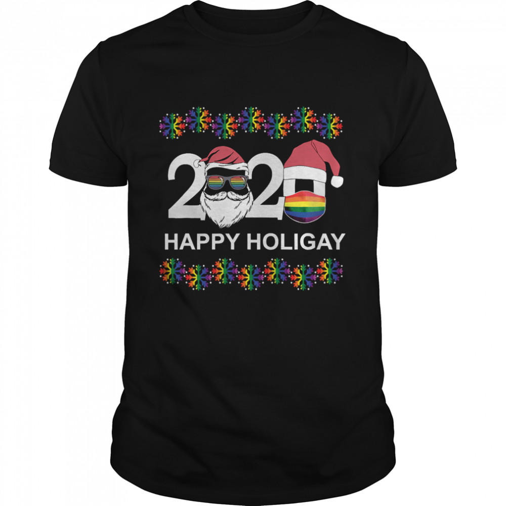 Happy Holigay 2020 Gay Lesbian Transgender Pride LGBT Christmas shirt Happy Holigay 2020 Gay Lesbian Transgender Pride LGBT Christmas shirt