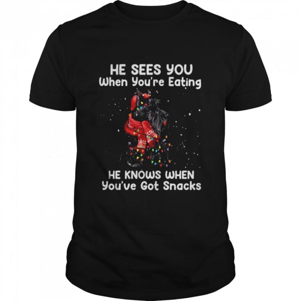 He Sees You When Youre Eating He Knows When Youve Got Snacks shirt