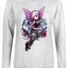 Hexxie Violet Totally Winging It Ladies Heather Grey Sweatshirt