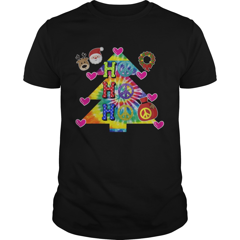 Ho Ho Ho Peace Symbols Santa Reindeer Christmas Tree shirt Ho Ho Ho Peace Symbols Santa Reindeer Christmas Tree shirt