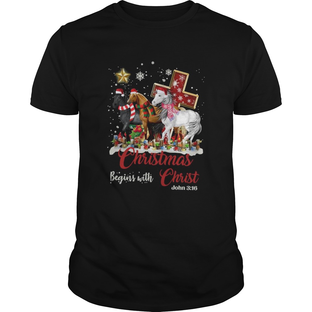 Horses Santa Christmas Begins With Christmas shirt Horses Santa Christmas Begins With Christmas shirt