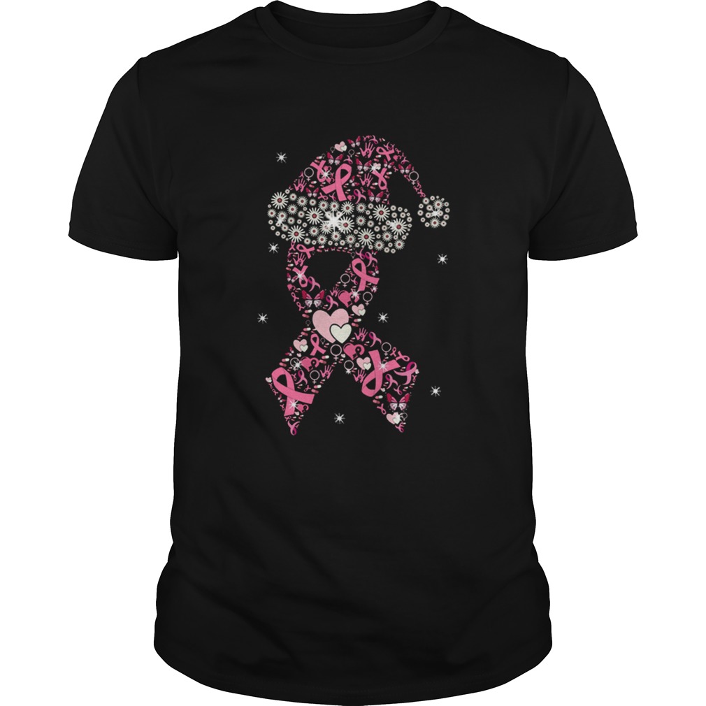 Hot Breast Cancer Christmas Ribbon With Hat shirt Hot Breast Cancer Christmas Ribbon With Hat shirt