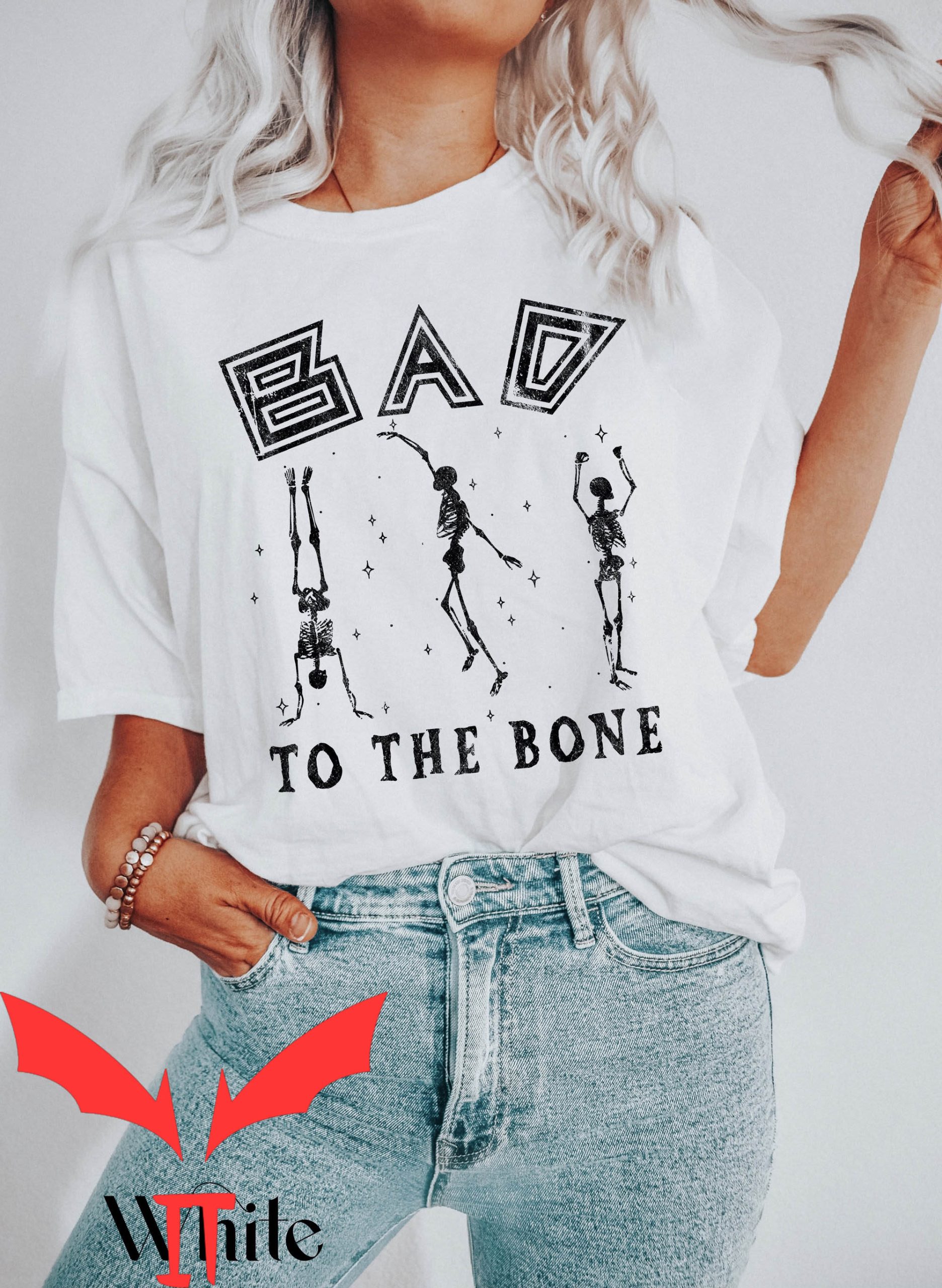 Huesera The Bone Woman T-Shirt Bad To The Bone Skeleton Huesera The Bone Woman T-Shirt Bad To The Bone Skeleton