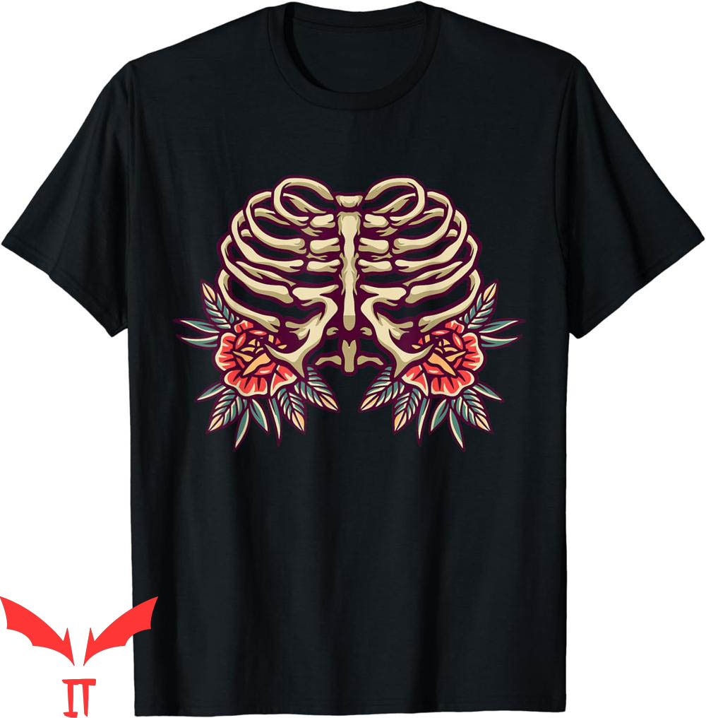 Huesera The Bone Woman T-Shirt Bones Chest And Roses Huesera The Bone Woman T-Shirt Bones Chest And Roses