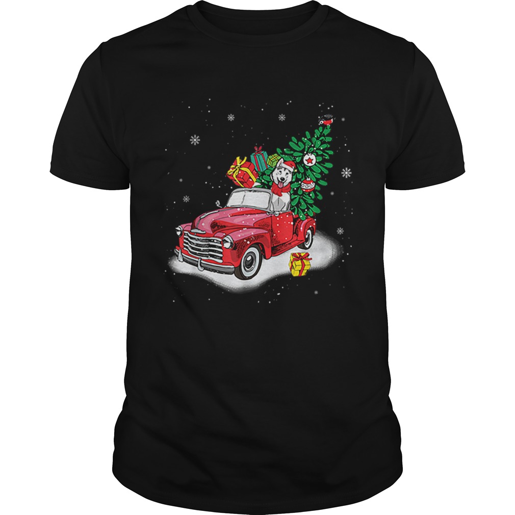 Husky Rides Red Truck Christmas Tree Xmas Gifts shirt Husky Rides Red Truck Christmas Tree Xmas Gifts shirt