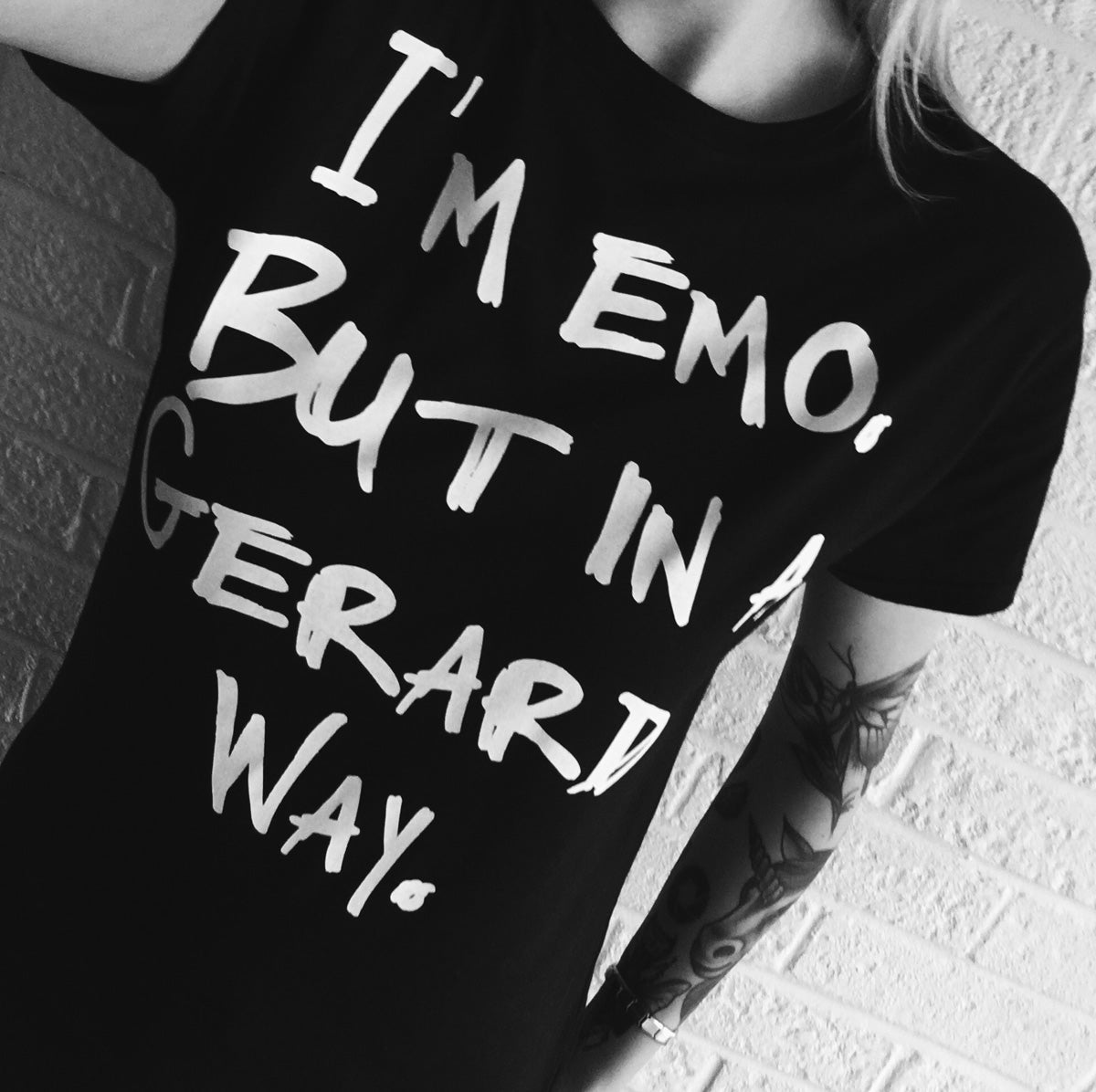 I'm Emo But In A Gerard Way Ladies Black T-Shirt I'm Emo But In A Gerard Way Ladies Black T-Shirt