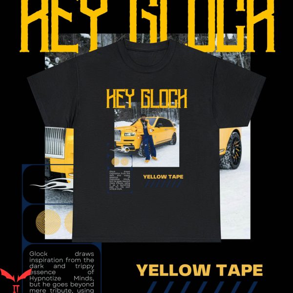 In Glock We Trust T-Shirt Key Glock Yellow Tape Graphic 90s