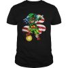 Irish Dabbing St Patricks Day American flag shirt