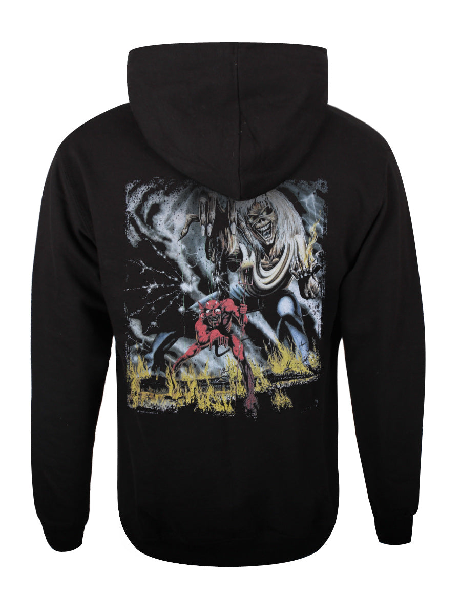 Iron Maiden Number Of The Beast Vintage Logo Men's Black Pullover Hoodie Iron Maiden Number Of The Beast Vintage Logo Men's Black Pullover Hoodie