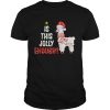 Is This Jolly Enough Llama Funny Xmas Christmas shirt