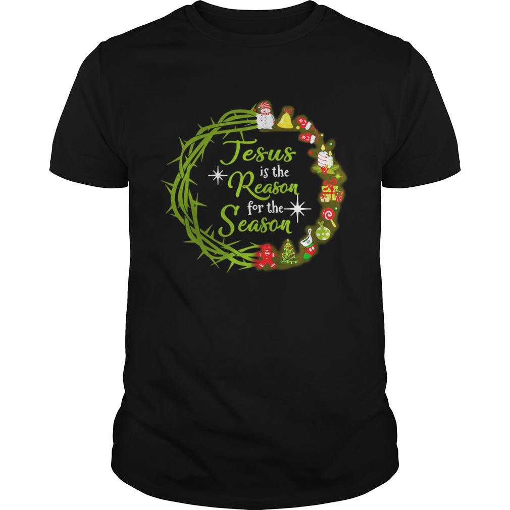 Jesus Is The Reason For The Season Christmas wreath shirt Jesus Is The Reason For The Season Christmas wreath shirt