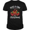 Just A Girl Who Love Chickens And Christmas shirt