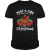 Just A Girl Who Loves Chickens And Christmas Tree Xmas shirt