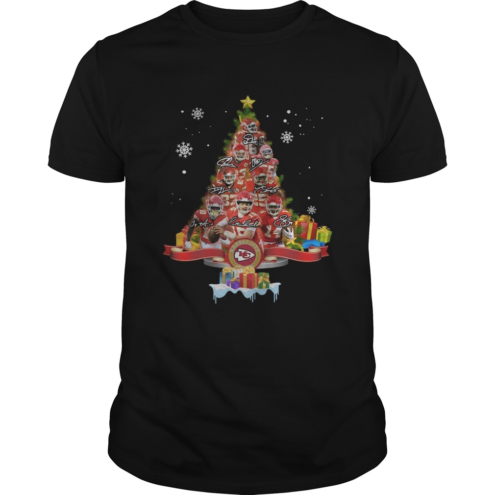 Kansas City Chiefs Players Signatures Christmas Tree shirt Kansas City Chiefs Players Signatures Christmas Tree shirt