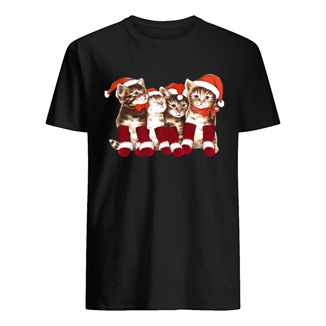 Kittens With Santa Hats Funny Christmas Cat Meme Tee T-Shirt Kittens With Santa Hats Funny Christmas Cat Meme Tee T-Shirt
