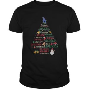 LA Koufax Snider Scully Robinson Dodgers Christmas Tree shirt