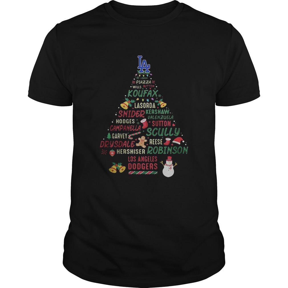LA Koufax Snider Scully Robinson Dodgers Christmas Tree shirt LA Koufax Snider Scully Robinson Dodgers Christmas Tree shirt