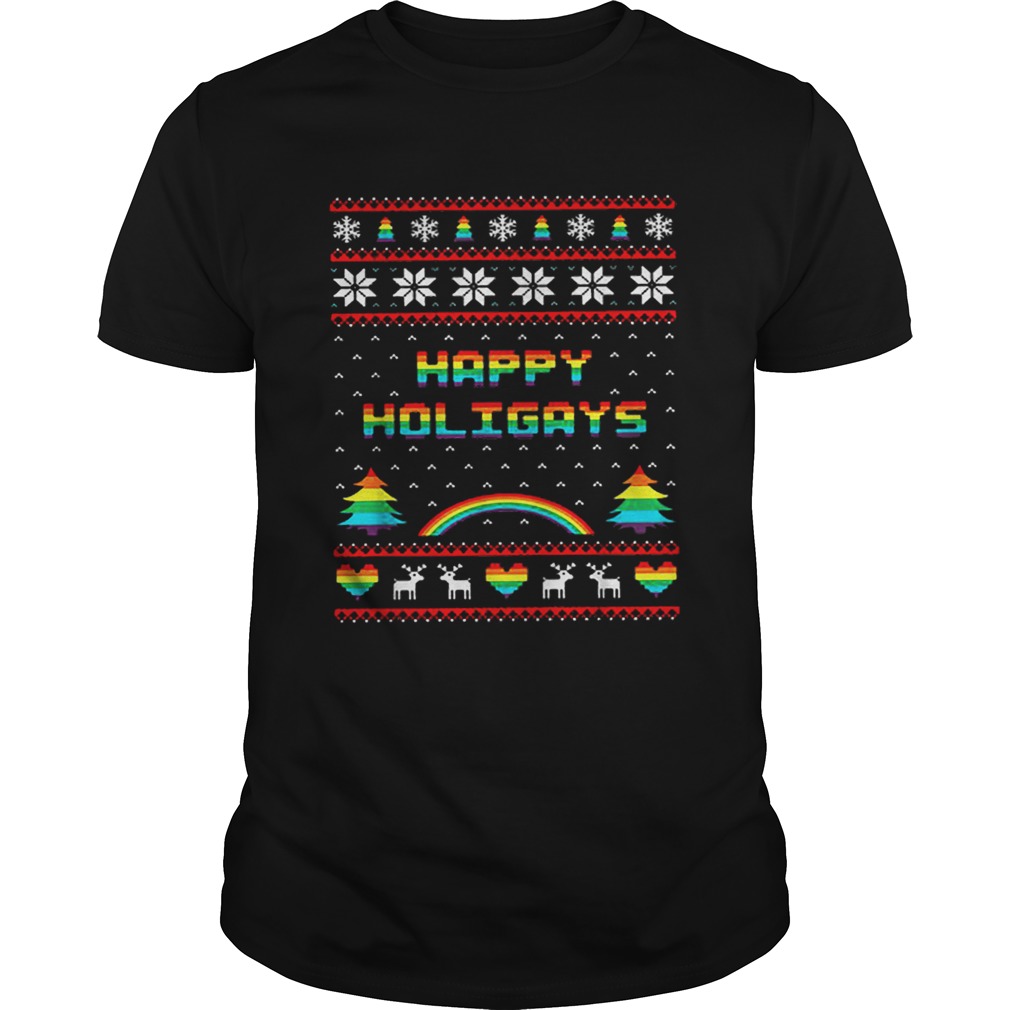 LGBT Happy holigays rainbow Christmas shirt LGBT Happy holigays rainbow Christmas shirt