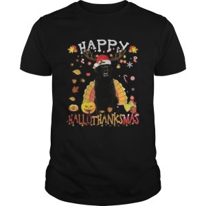 Lab Happy Hallothanksmas Halloween Thanksgiving Xmas shirt