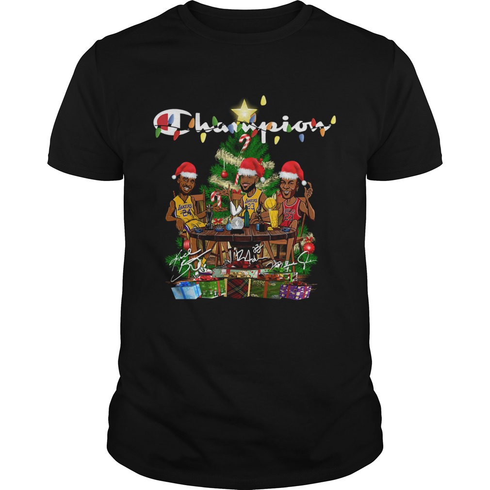 LeBron James Kobe Bryant Michael Jordan Champion Christmas Tree shirt LeBron James Kobe Bryant Michael Jordan Champion Christmas Tree shirt