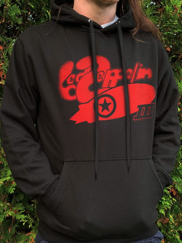Led Zeppelin LZ III Bubble Logo Men’s Black Pullover Hoodie