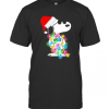 Lights Wrap Around Snoopy Hat Santa Christmas T-Shirt