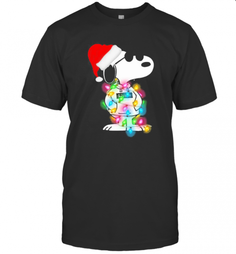 Lights Wrap Around Snoopy Hat Santa Christmas T-Shirt Lights Wrap Around Snoopy Hat Santa Christmas T-Shirt