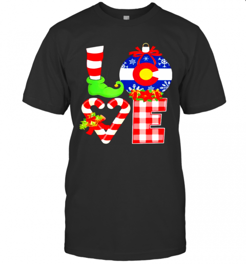 Love Flag Of Colorado Elf Pajama Christmas shirt T-Shirt Love Flag Of Colorado Elf Pajama Christmas shirt T-Shirt