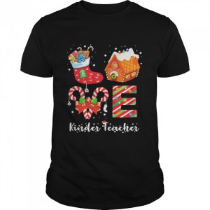 Love Socks House Kinder Teacher Merry Christmas shirt