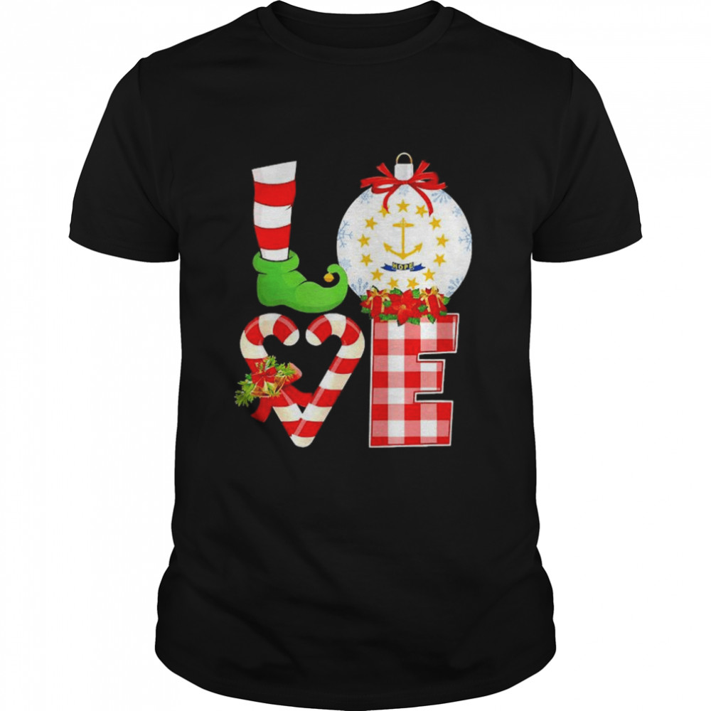 Love flag of Rhode Island Christmas shirt Love flag of Rhode Island Christmas shirt