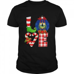 Love flag of Vermont State Christmas shirt