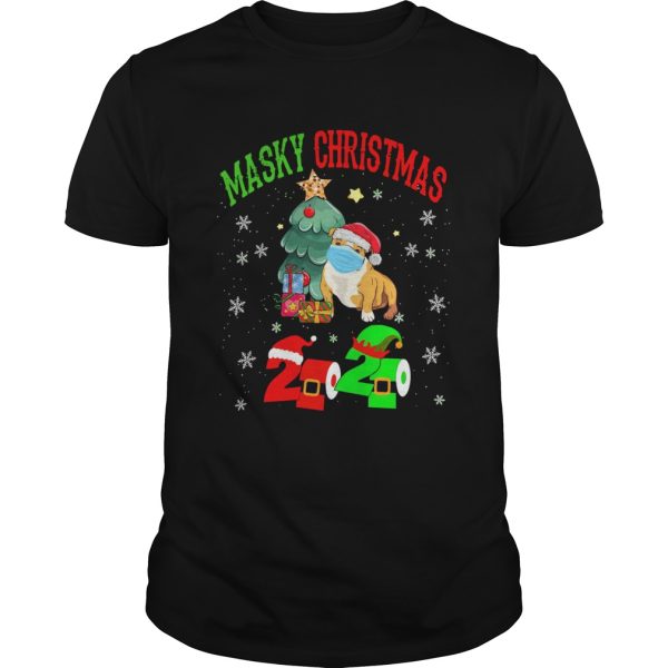 Masky Christmas Pug Santa Face Mask 2020 Elf Toilet Paper Merry Christmas shirt
