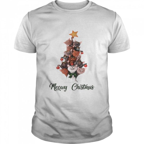 Meowy Christmas Cats Tree shirt