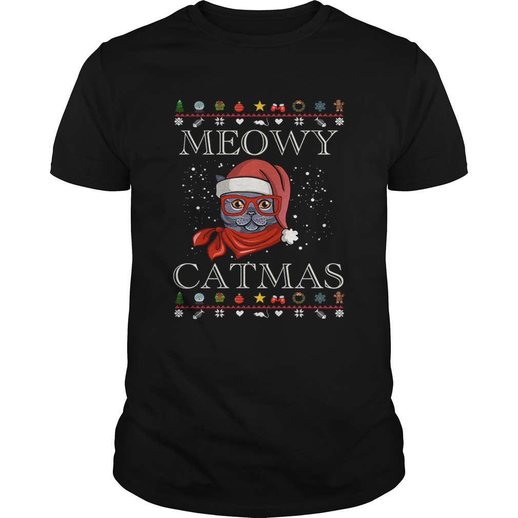 Meowy Happy Christmas Cat Lover Gift TShirt Meowy Happy Christmas Cat Lover Gift TShirt