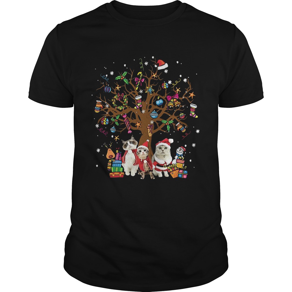 Meowy Merry Christmas Cats Christmas tree shirt Meowy Merry Christmas Cats Christmas tree shirt