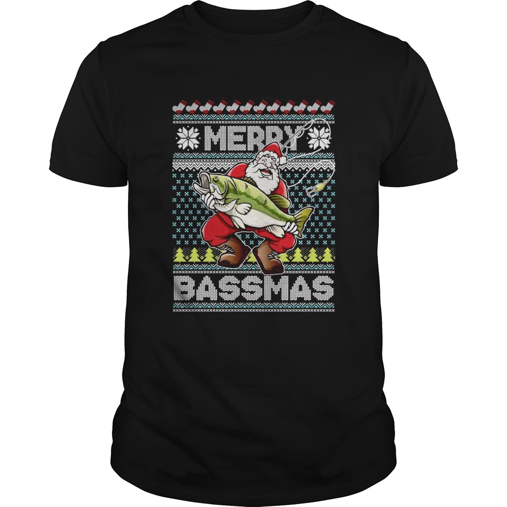 Merry Bassmas Fish Santa Ugly Christmas shirt Merry Bassmas Fish Santa Ugly Christmas shirt