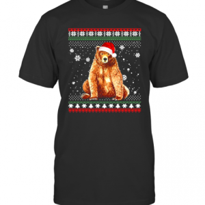 Merry Christmas Bear Costume Santa Hat In Snow Ugly T-Shirt