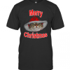 Merry Christmas Gift Crazy Daisy Tabby Cat Design Meow T-Shirt