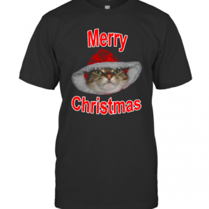 Merry Christmas Gift Crazy Daisy Tabby Cat Design Meow T-Shirt