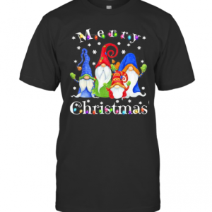 Merry Christmas Gnomes Snow Lights T-Shirt
